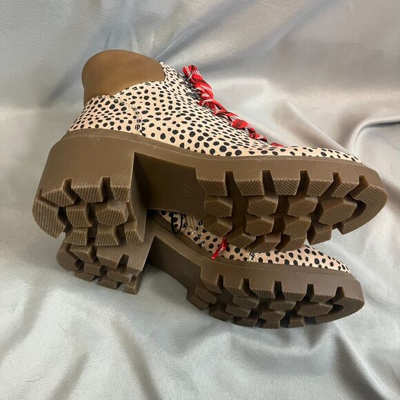 Universal Thread Women’s Callie Lace Up Combat Boots Sz 10 Brown Animal Print - Picture 4 of 4